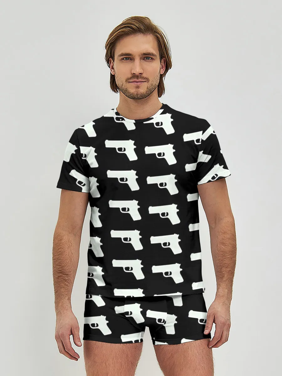 Мужские трусы с футболкой / Пистолеты