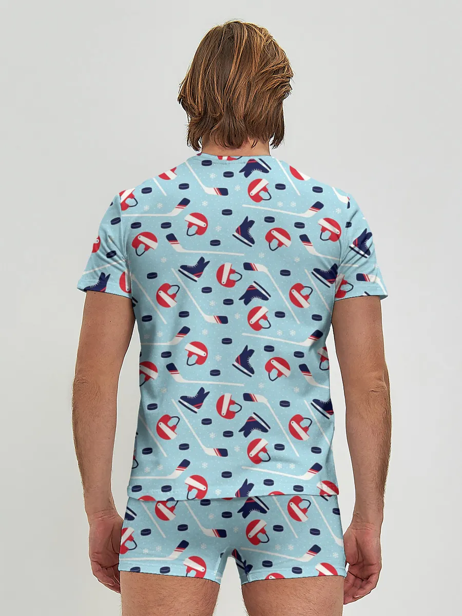 Мужские трусы с футболкой / Hockey Pattern