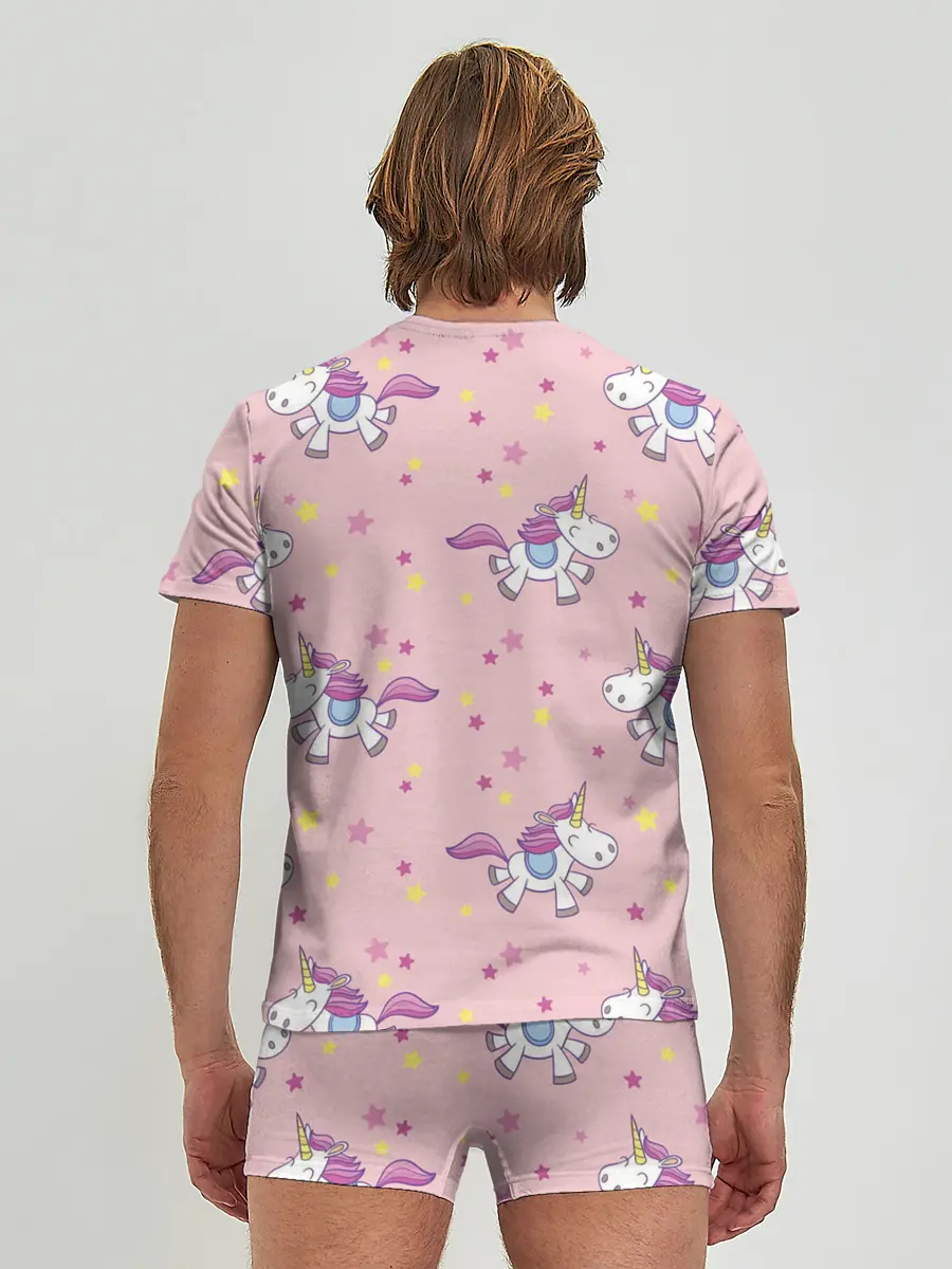 Мужские трусы с футболкой / Единороги | Звёздочки