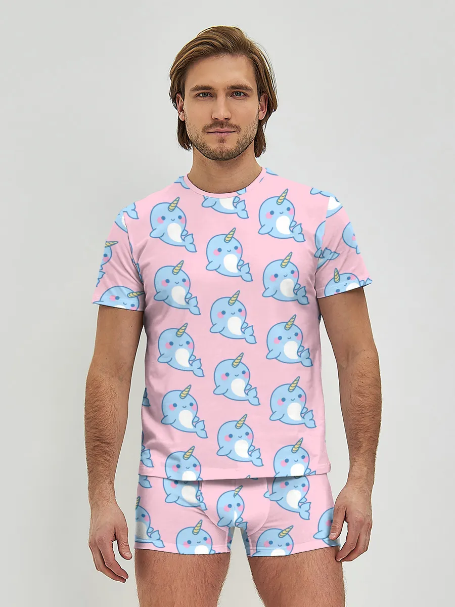 Мужские трусы с футболкой / Дельфинчики | Единорожки