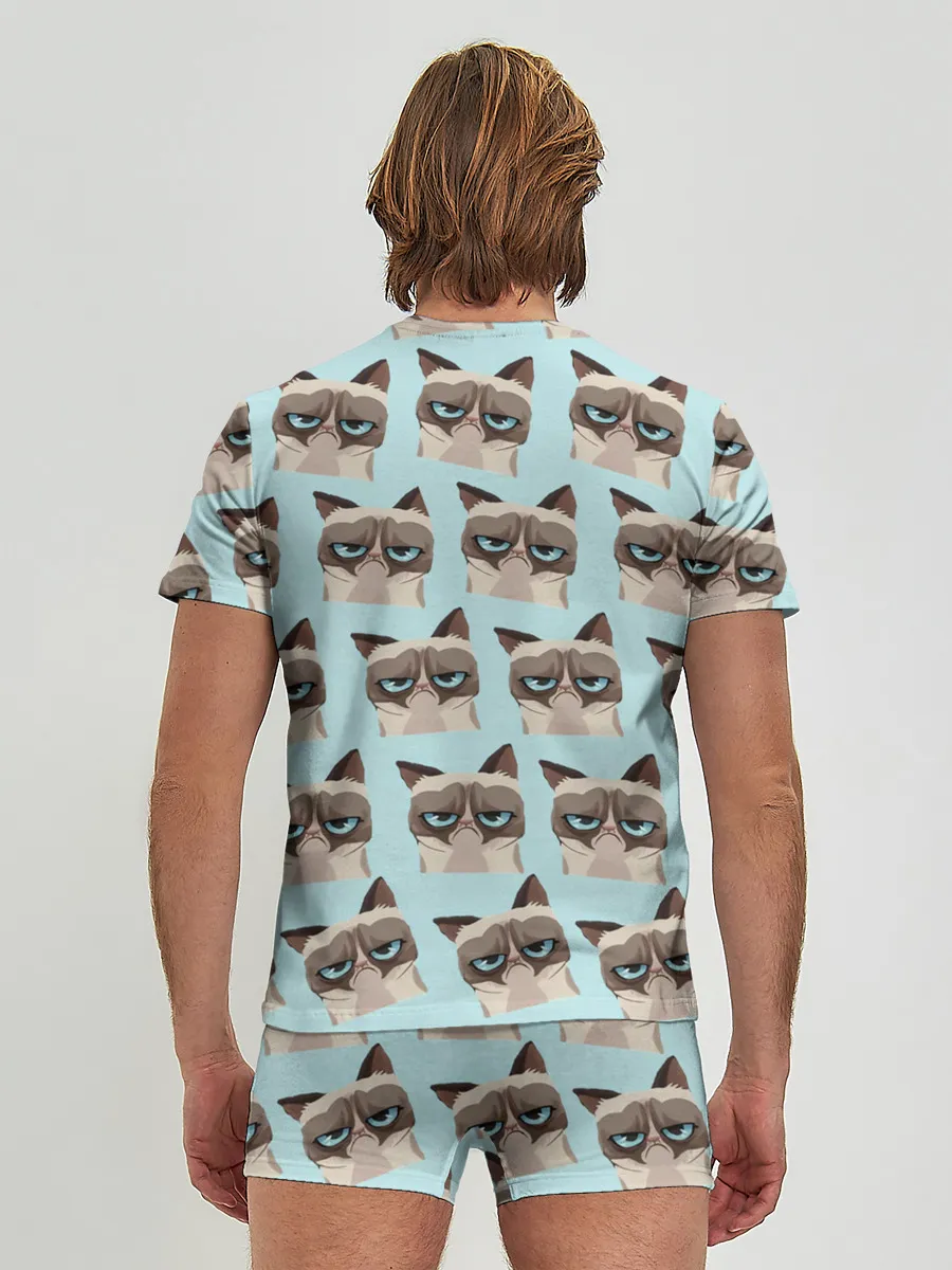 Мужские трусы с футболкой / Грустный котик