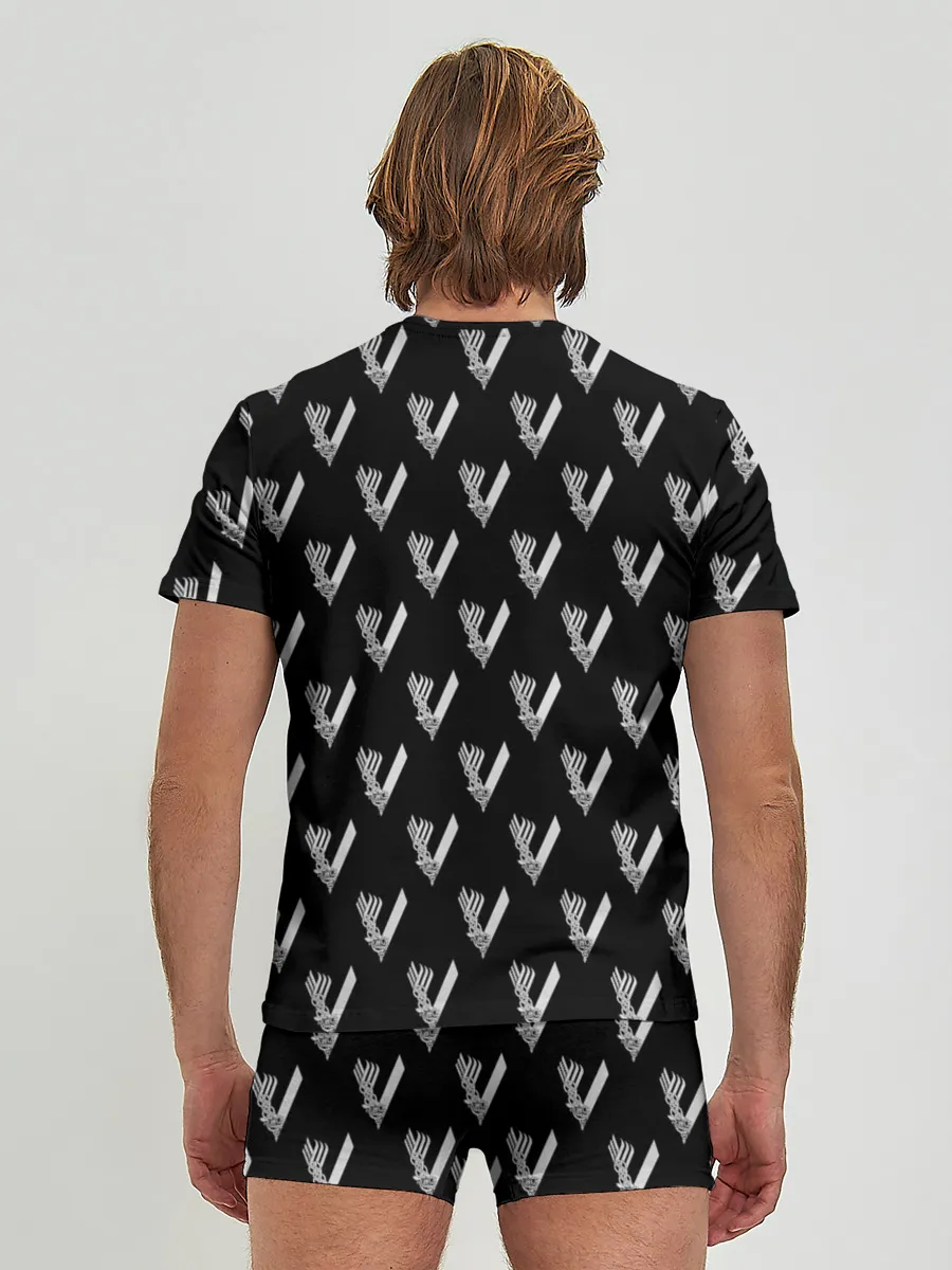 Мужские трусы с футболкой / Викинги Лого Паттерн | Vikings Pattern
