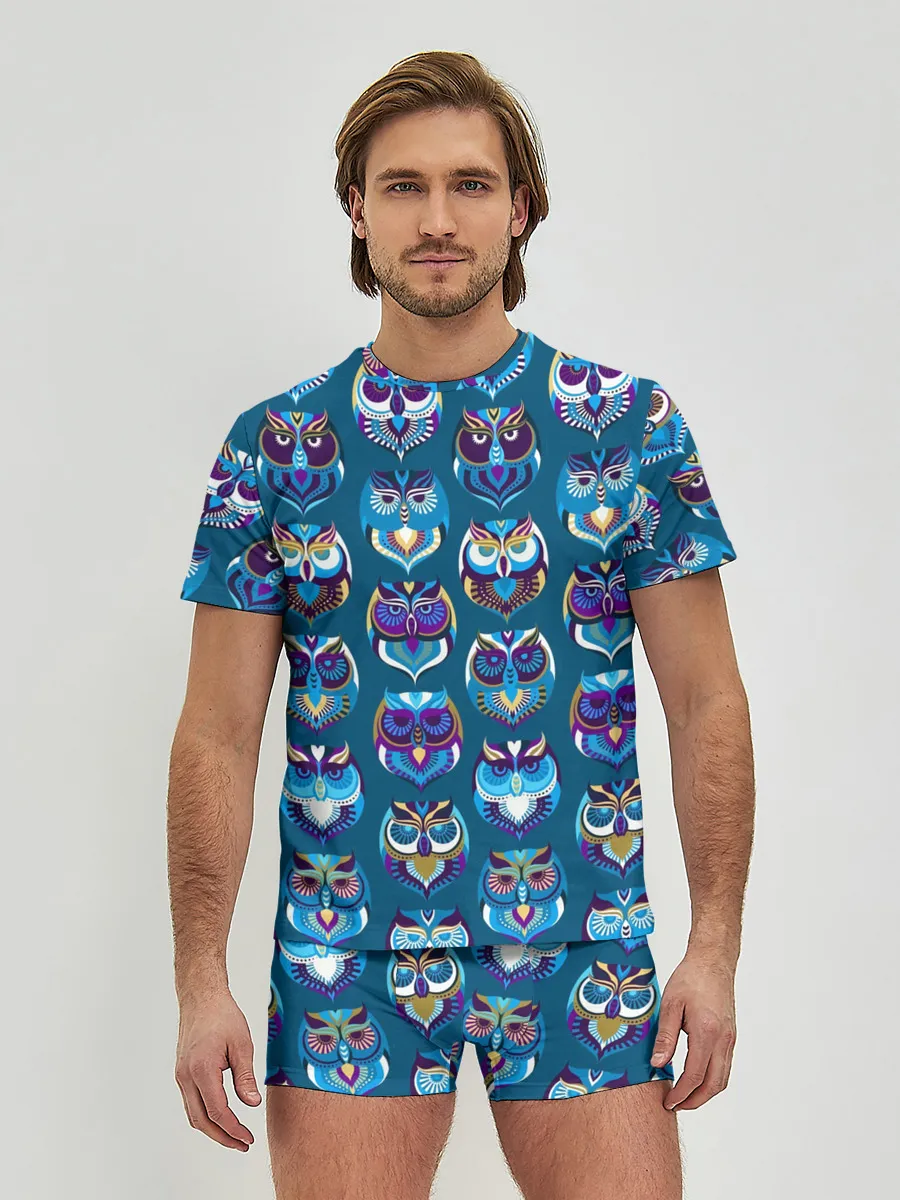 Мужские трусы с футболкой / Совы