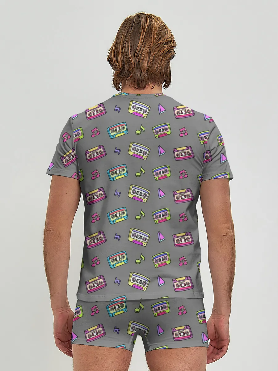 Мужские трусы с футболкой / Касеты и ноты