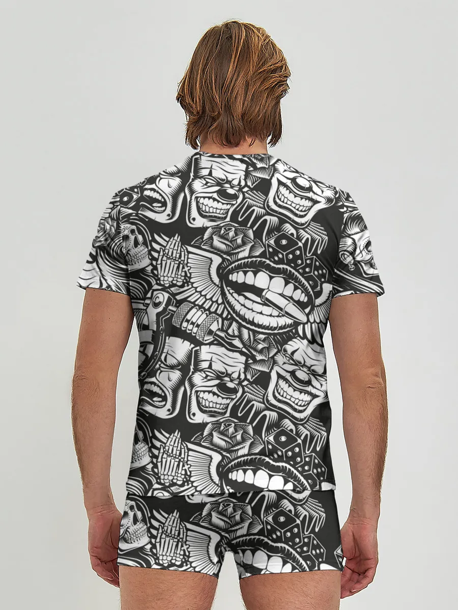 Мужские трусы с футболкой / Тату ретро