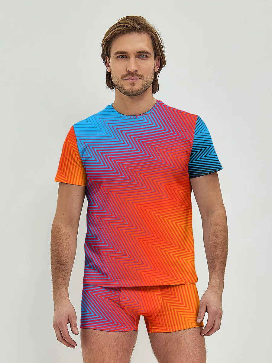 Мужские трусы с футболкой / ГРАДИЕНТ АБСТРАКЦИЯ / GRADIENT