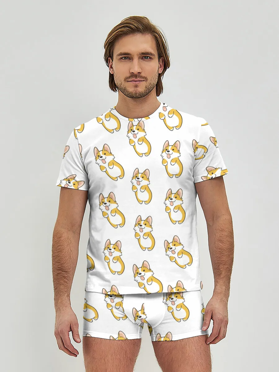 Мужские трусы с футболкой / Собаки | Корги