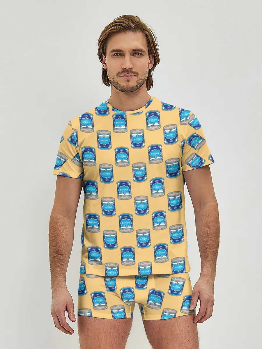 Мужские трусы с футболкой / Сгущенка паттерн