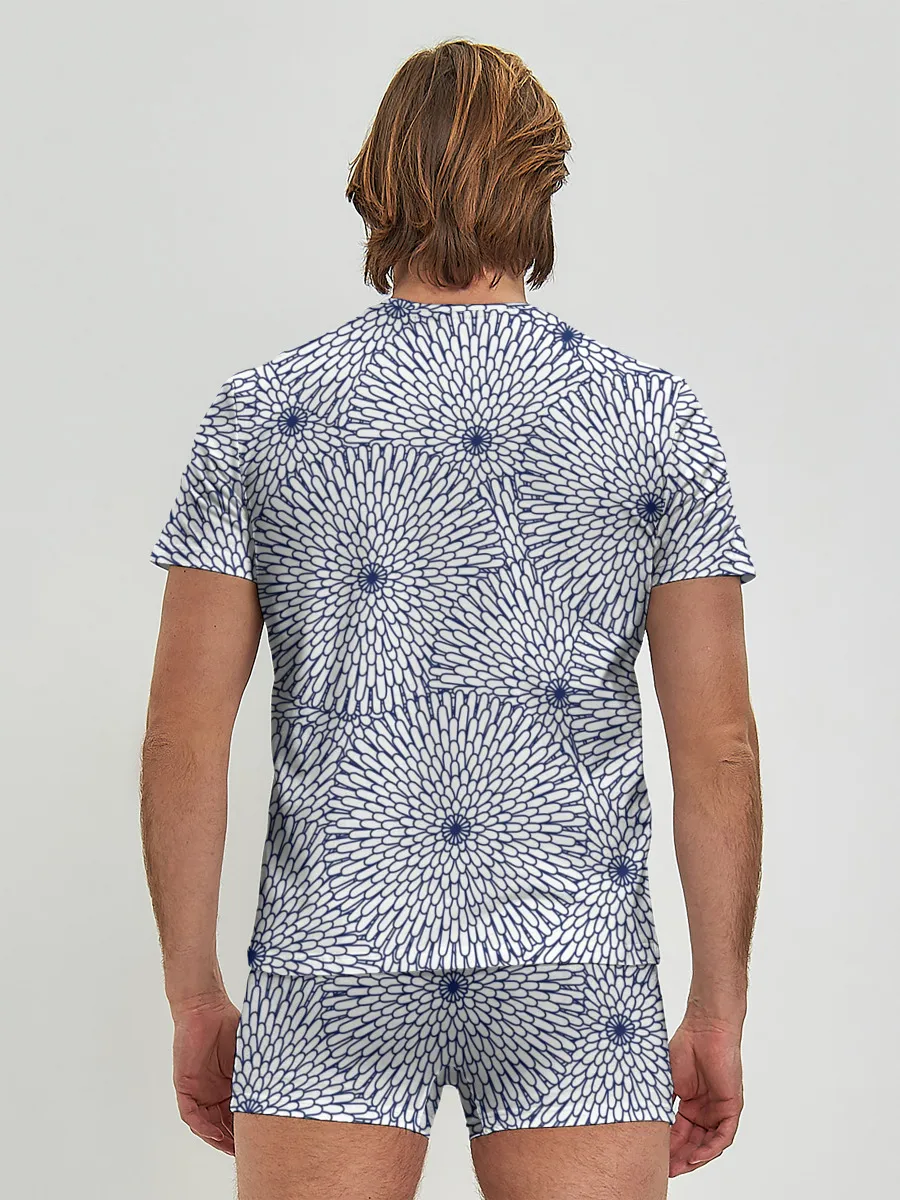 Мужские трусы с футболкой / БЕЛЫЕ ХРИЗАНТЕМЫ | ПАТТЕРН