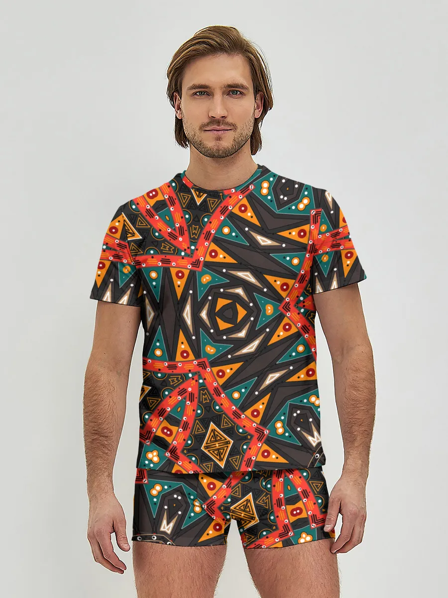 Мужские трусы с футболкой / Абстрактный арабский узор
