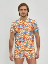 Мужские трусы с футболкой / Летний абстрактный узор