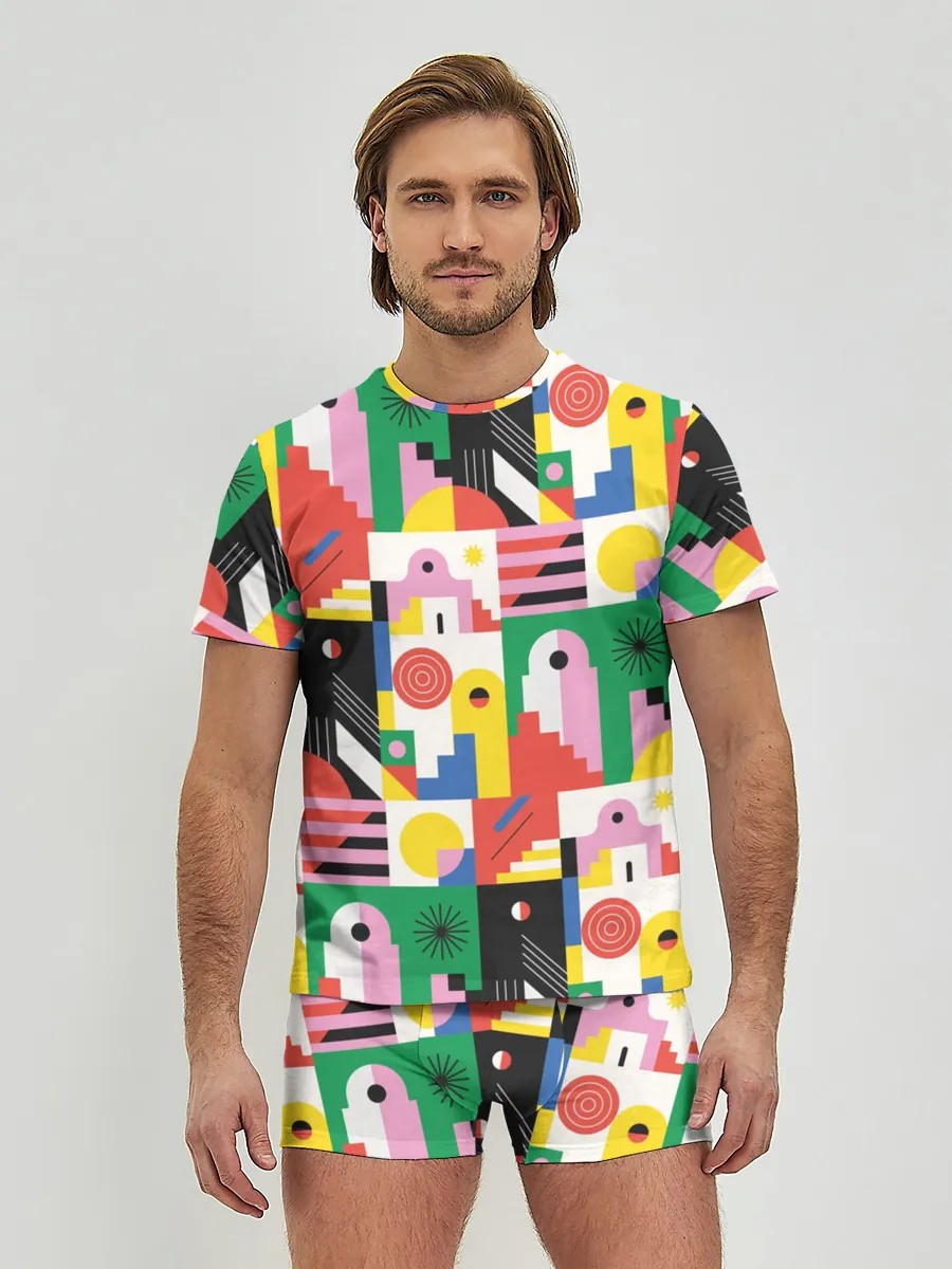 Мужские трусы с футболкой / Геометрия города