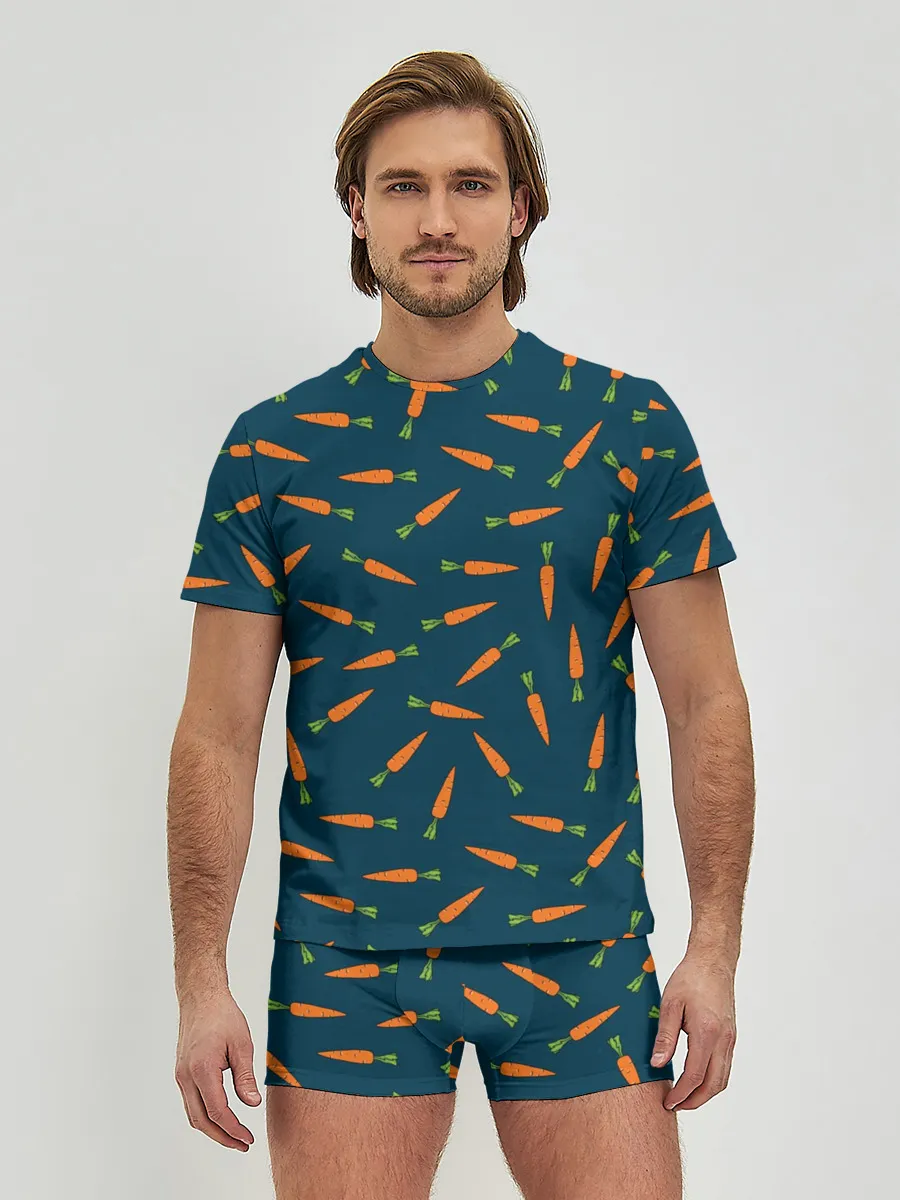 Мужские трусы с футболкой / Морковки паттерн