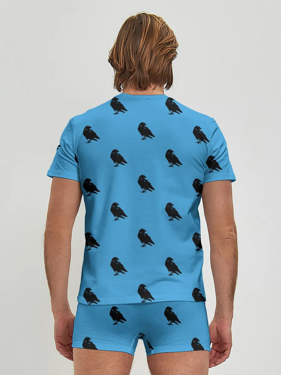 Мужские трусы с футболкой / Вороны паттерн