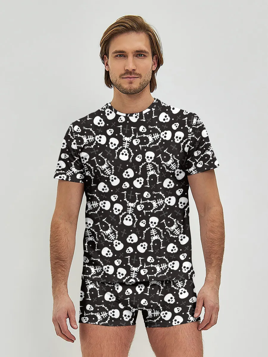 Мужские трусы с футболкой / Скелеты