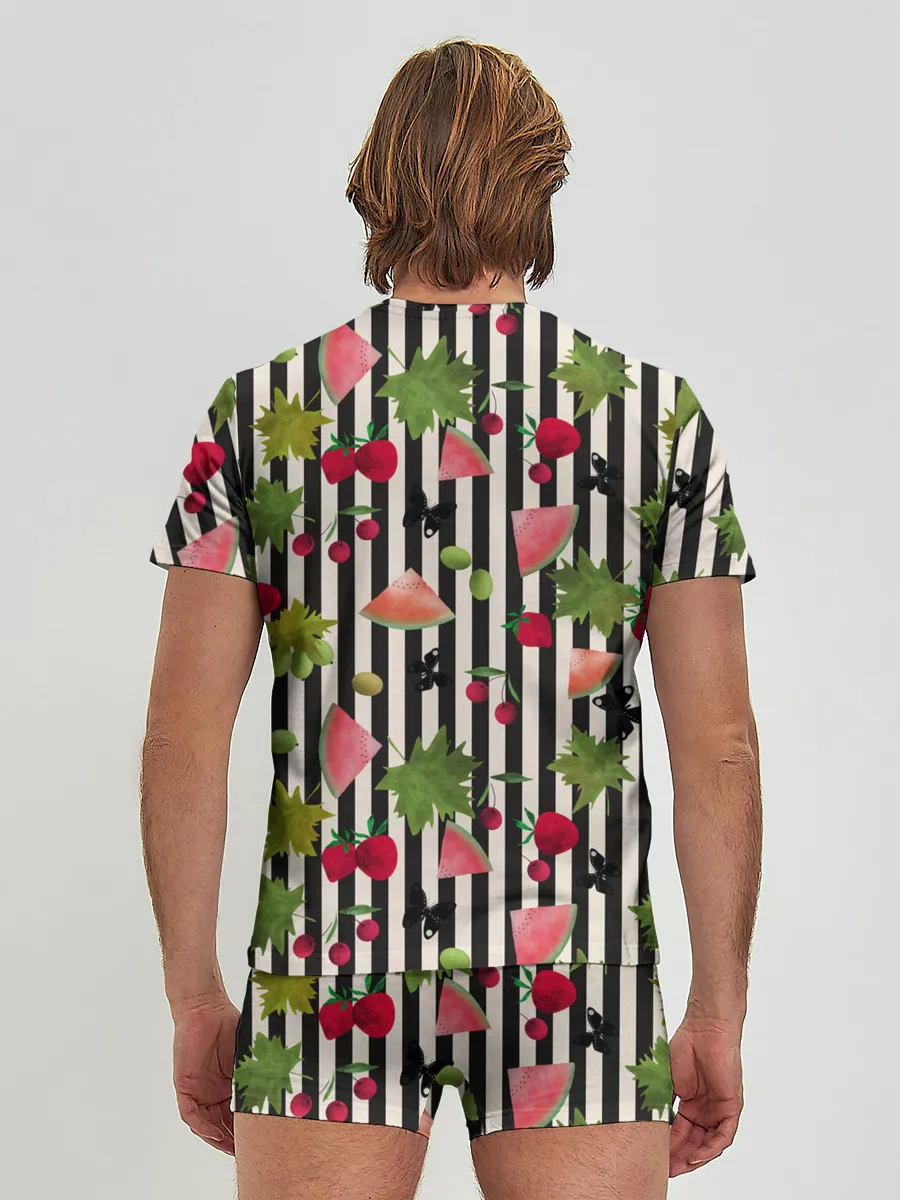 Мужские трусы с футболкой / Ягодно-арбузный микс