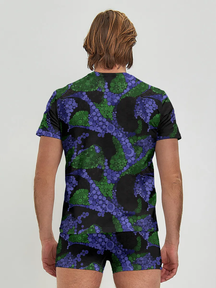 Мужские трусы с футболкой / Абстрактный темный в горох