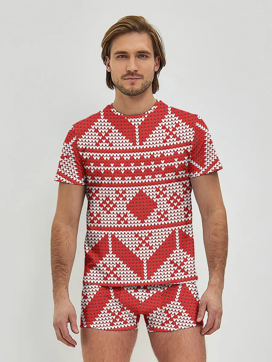 Мужские трусы с футболкой / Вязаный рисунок