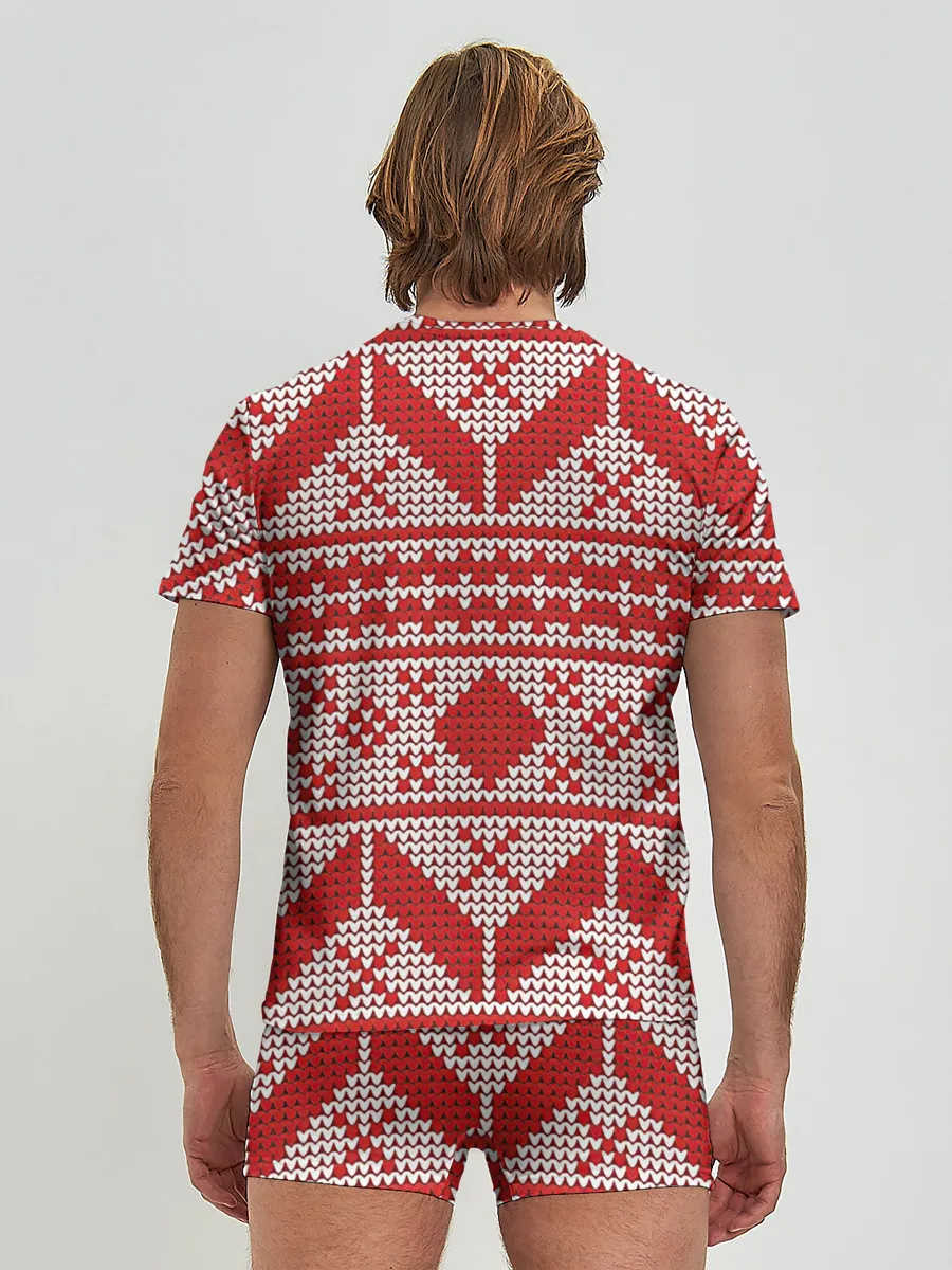 Мужские трусы с футболкой / Вязаный рисунок