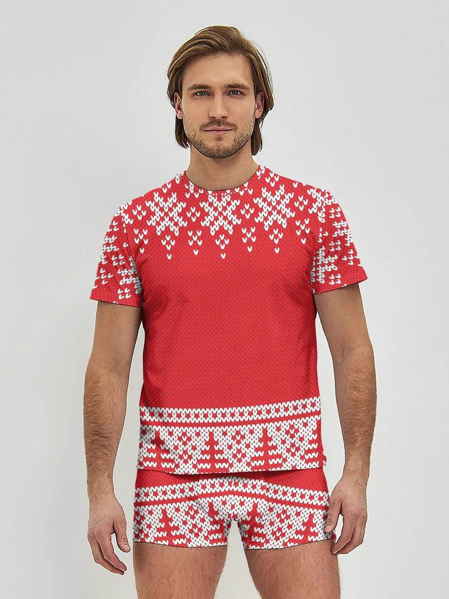 Мужские трусы с футболкой / Зимний лес