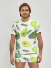 Мужские трусы с футболкой / Авокадо - фруктовый паттерн