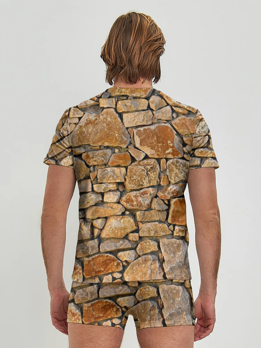 Мужские трусы с футболкой / Каменная стена