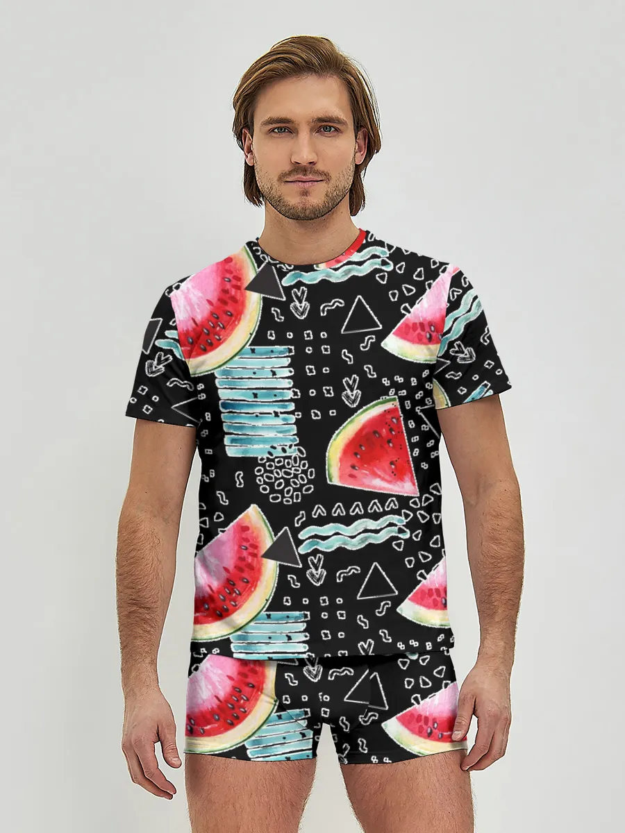 Мужские трусы с футболкой / сладкий арбуз