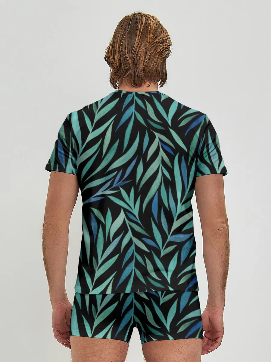 Мужские трусы с футболкой / Растительный орнамент