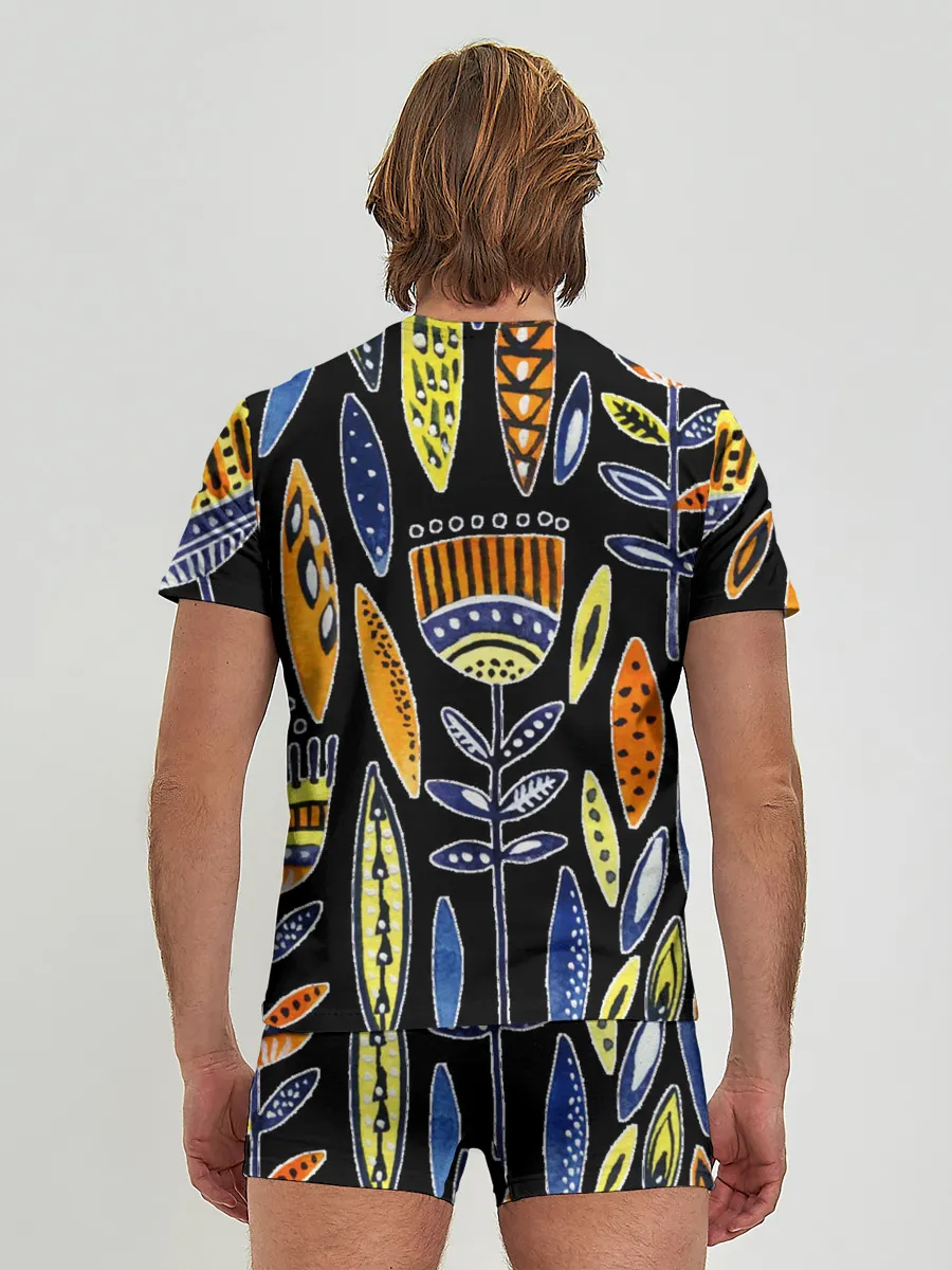 Мужские трусы с футболкой / вечные цветы фараона