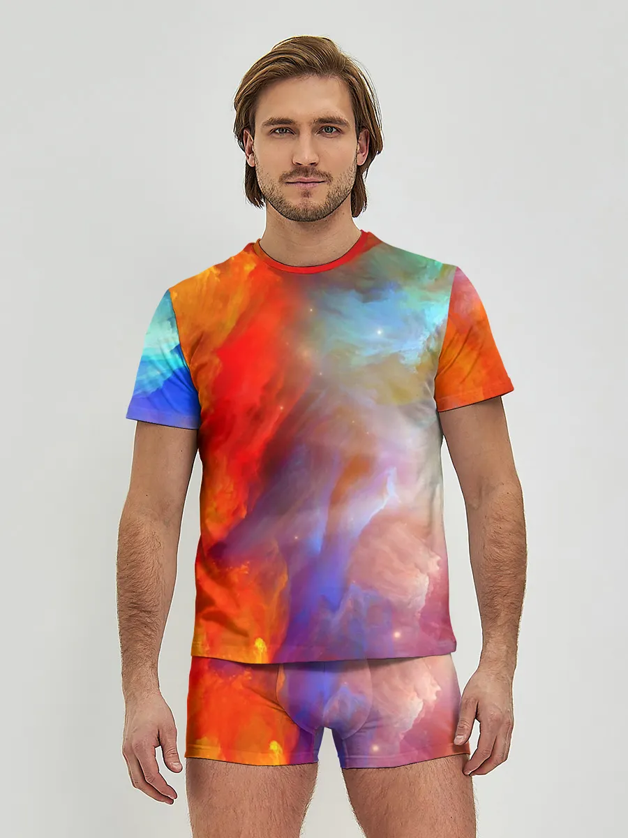 Мужские трусы с футболкой / Сине-желтое небо