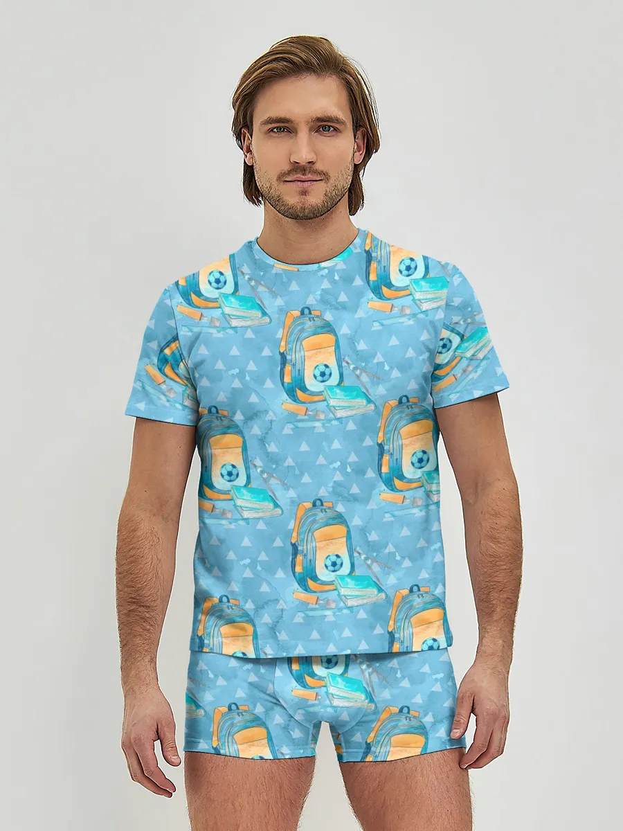 Мужские трусы с футболкой / Школьник - футболист