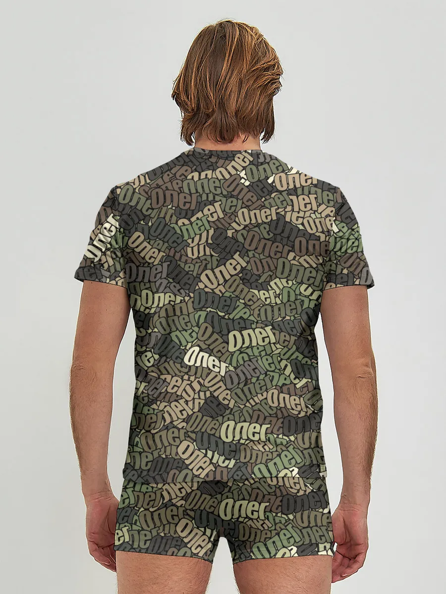 Мужские трусы с футболкой / Именной камуфляж Олег