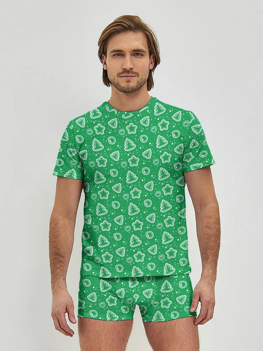 Мужские трусы с футболкой / Ёлочки