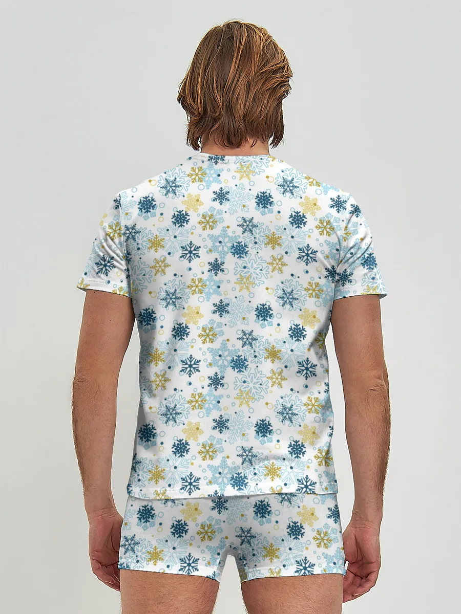 Мужские трусы с футболкой / Снежинки Кружатся