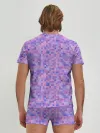 Мужские трусы с футболкой / Сиреневая пиксельная абстракция