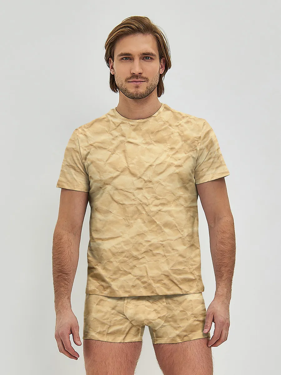 Мужские трусы с футболкой / БУМАЖНАЯ ТЕКСТУРА