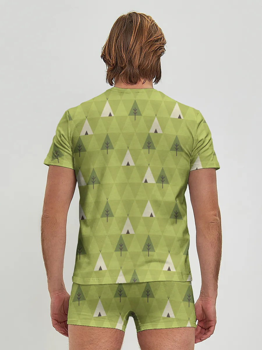 Мужские трусы с футболкой / Лес | Текстура