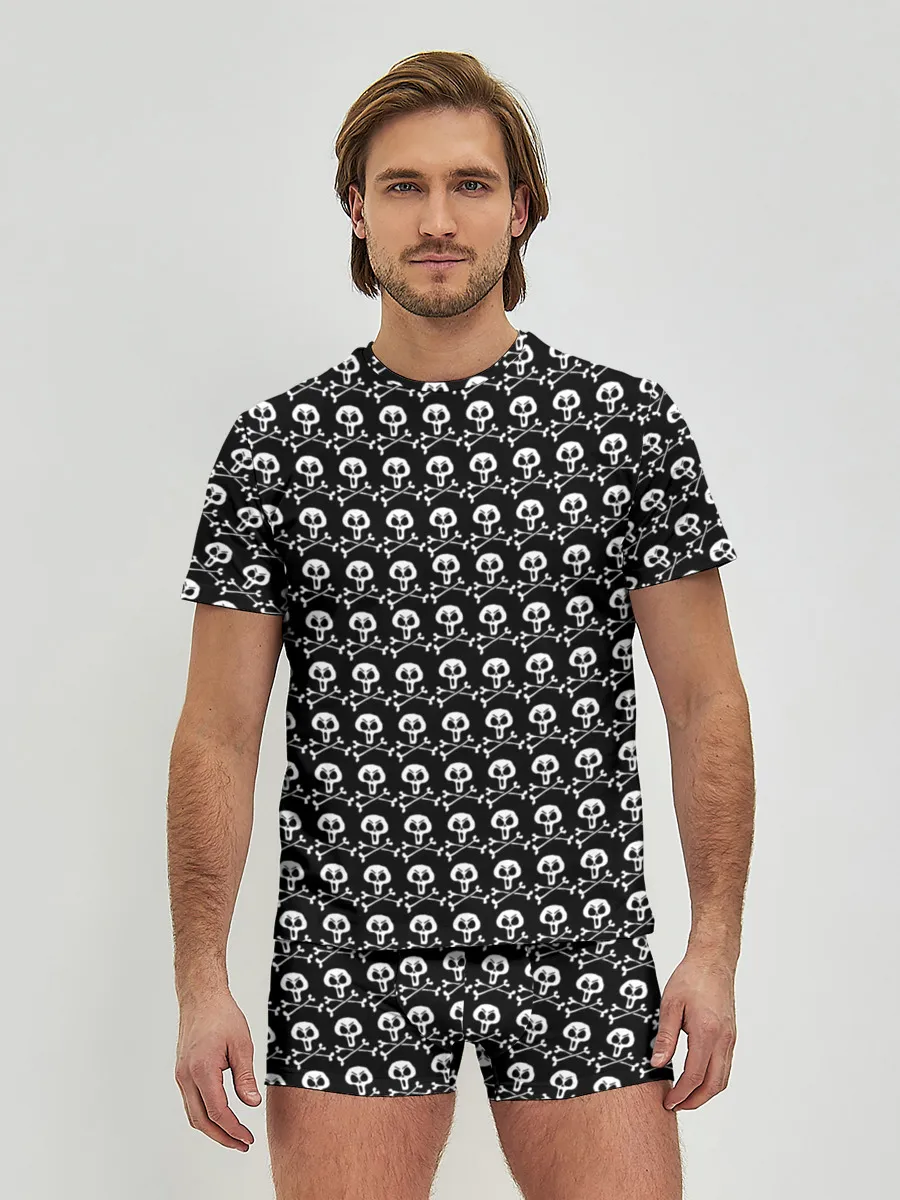 Мужские трусы с футболкой / черепа