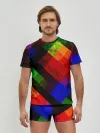 Мужские трусы с футболкой / Яркий геометрический узор