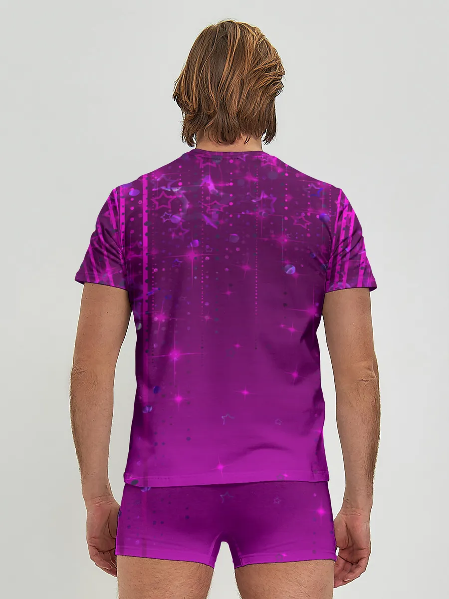 Мужские трусы с футболкой / Абстрактный фон фуксия