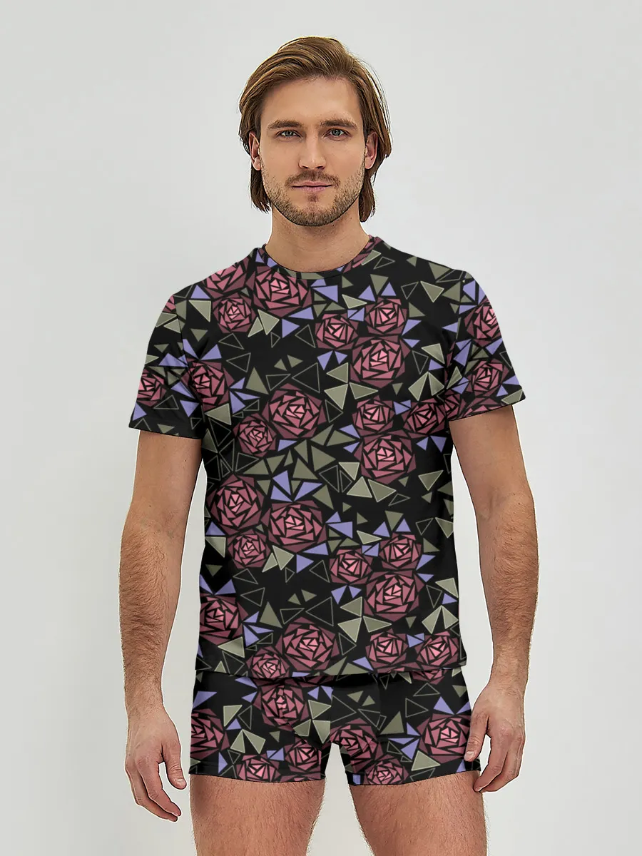 Мужские трусы с футболкой / Цветочная мозаика