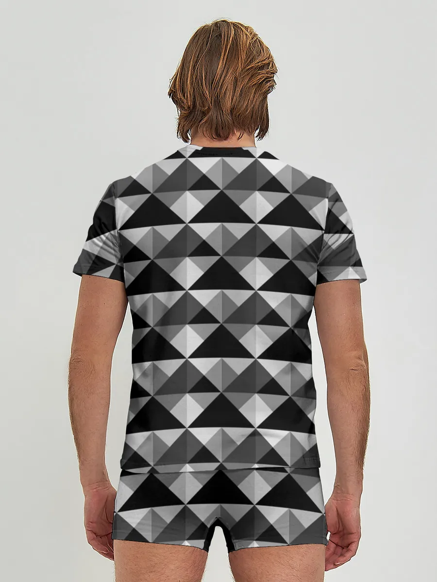 Мужские трусы с футболкой / Современный геометрический