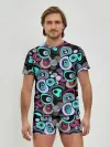 Мужские трусы с футболкой / Абстрактный узор ретро