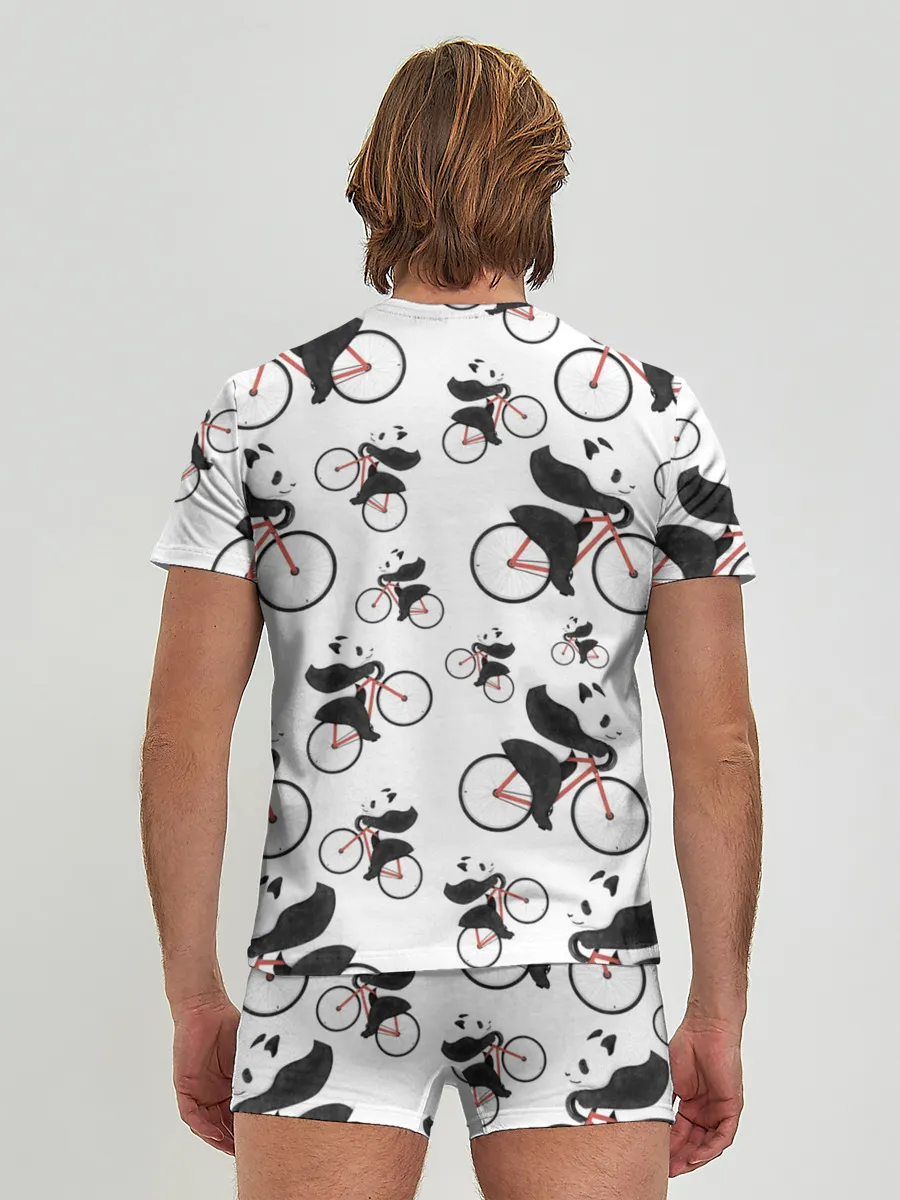 Мужские трусы с футболкой / Панды На Велосипеде