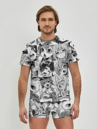 Мужские трусы с футболкой / такое разное АХЕГАО. монохром