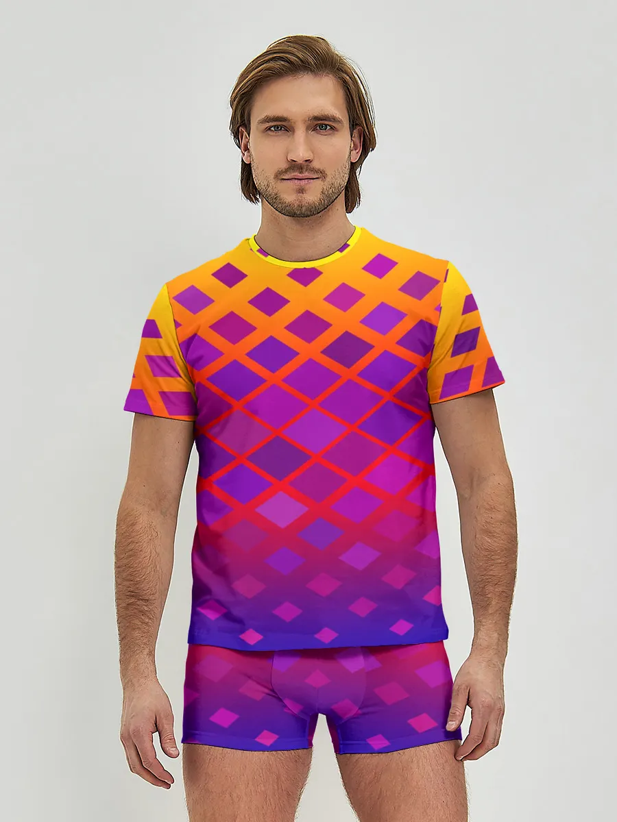 Мужские трусы с футболкой / Красочная Геометрия