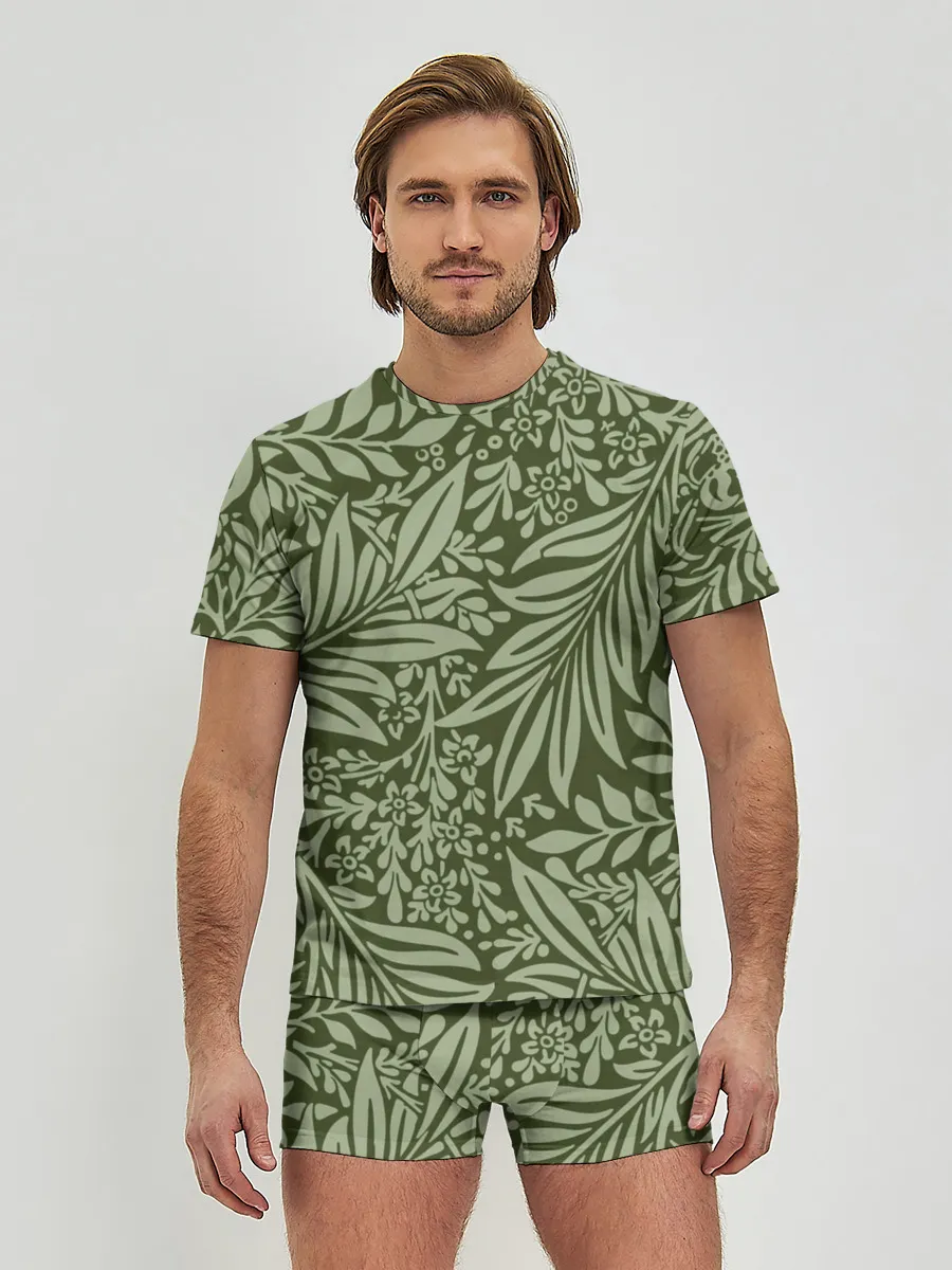 Мужские трусы с футболкой / Flowers Green