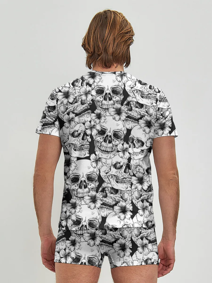 Мужские трусы с футболкой / Черепа