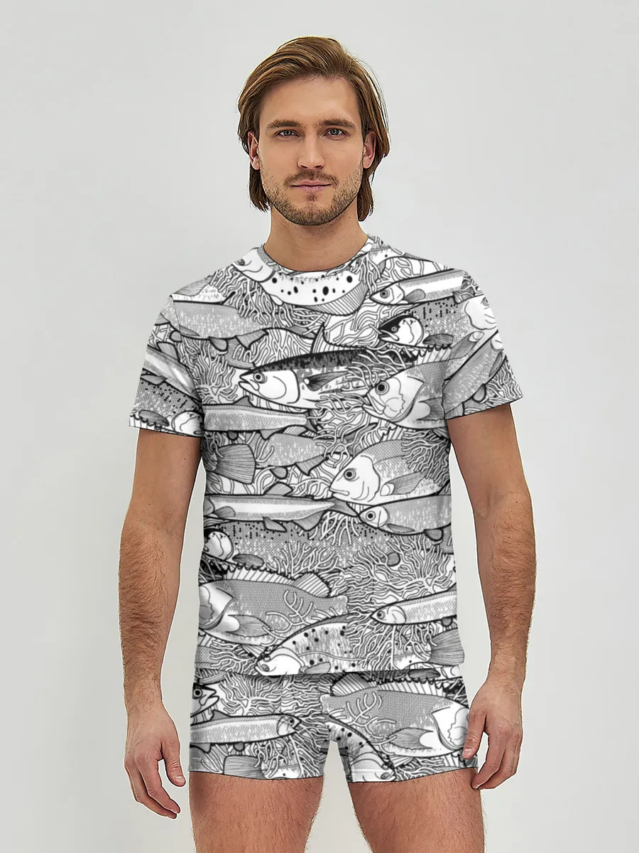 Мужские трусы с футболкой / Рыбы