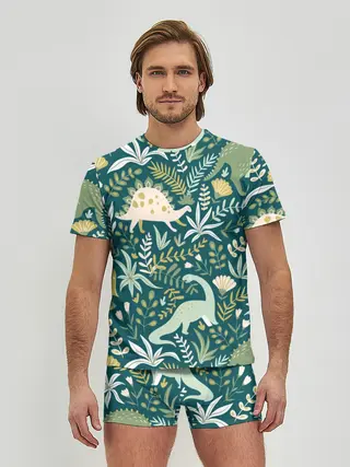 Мужские трусы с футболкой / Динозавры